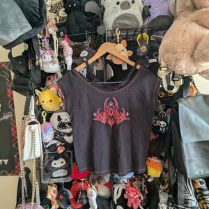 Y2K Vitriol Goth Tribal Heart Baby Tee